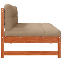 Sofa de jardin milieu Pin massif Brun Ciré 553991553991