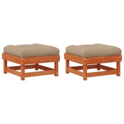 Repose-pieds de jardin Pin massif Brun Ciré 553997553997