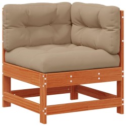 Canapé d'angle de jardin Bois de pin massif Brun cire 553999553999