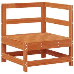 Canapé d'angle de jardin Bois de pin massif Brun cire 553999553999
