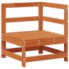 Canapé d'angle de jardin Bois de pin massif Brun cire 553999553999