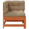 Canapé d'angle de jardin Bois de pin massif Brun cire 553999553999