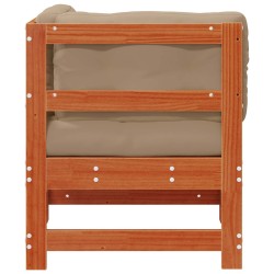 Canapé d'angle de jardin Bois de pin massif Brun cire 553999553999