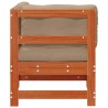 Canapé d'angle de jardin Bois de pin massif Brun cire 553999553999