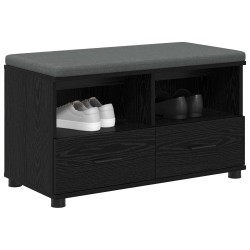 Banc d'entrée avec coussin Chêne Noir 80 x 38 x 46 cm 554033554033