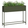 Bac de jardin surélevé Vert olive 100 x 26 x 82 cm Acier 554034554034