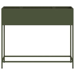 Bac de jardin surélevé Vert olive 100 x 26 x 82 cm Acier 554034554034