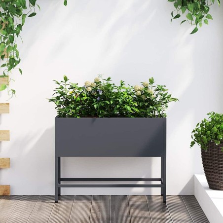 Bac de jardin surélevé Anthracite 60 x 26 x 45 cm Acier 554035554035
