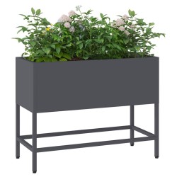 Bac de jardin surélevé Anthracite 60 x 26 x 45 cm Acier 554035554035
