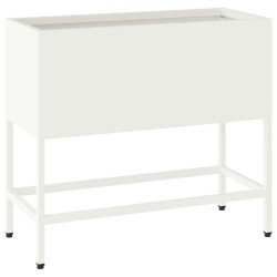 Bac de jardin surélevé Blanc 60 x 26 x 48 cm Acier 554037554037