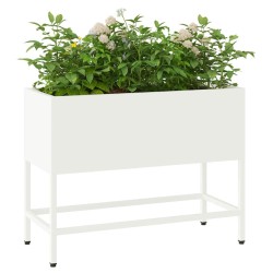 Bac de jardin surélevé Blanc 60 x 26 x 48 cm Acier 554037554037