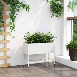 Bac de jardin surélevé Blanc 60 x 26 x 48 cm Acier 554037554037