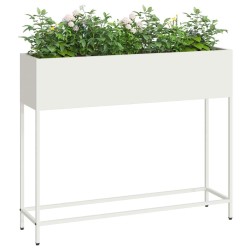 Bac de jardin surélevé Blanc 100 x 26 x 82 cm Acier 554041554041