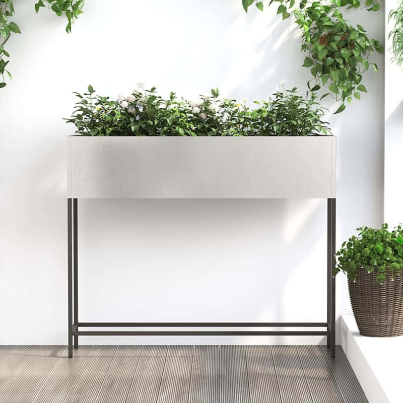 Bac de jardin surélevé Argent 100 x 26 x 82 cm Acier inoxydable 554044554044