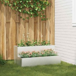 Cache-pot de jardin Argent 100 x 60 x 45 cm Acier inoxydable 554047554047