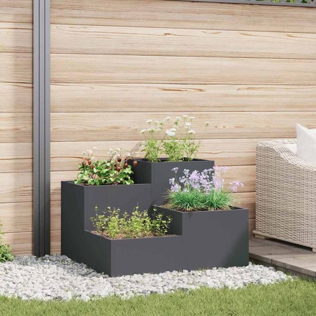 Cache-pot de jardin Anthracite 80 x 80 x 60 cm Acier 554048554048