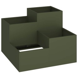 Cache-pot de jardin Vert olive 80 x 80 x 60 cm Acier 554049554049