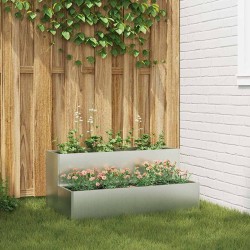 Cache-pot de jardin Argent 100 x 60 x 45 cm Acier galvanisé 554052554052