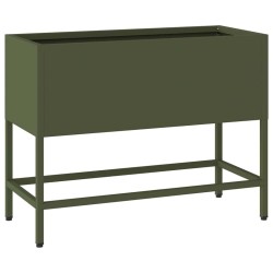 Bac de jardin surélevé Vert olive 60 x 26 x 45 cm Acier 554054554054