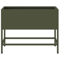 Bac de jardin surélevé Vert olive 60 x 26 x 45 cm Acier 554054554054