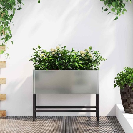 Bac de jardin surélevé Argent 60 x 26 x 45 cm Acier galvanisé 554056554056