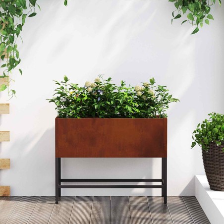 Bac de jardin surélevé Rouillé 60 x 26 x 45 cm Acier patiné 554057554057