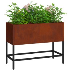 Bac de jardin surélevé Rouillé 60 x 26 x 45 cm Acier patiné 554057554057