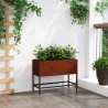 Bac de jardin surélevé Rouillé 60 x 26 x 45 cm Acier patiné 554057554057