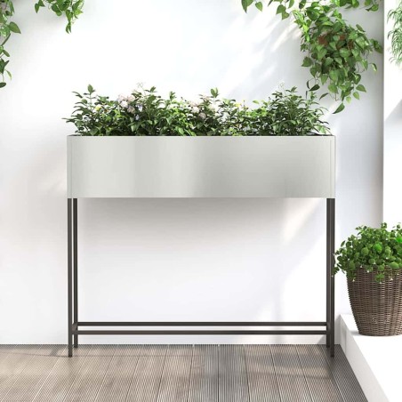 Bac de jardin surélevé Argent 100 x 26 x 82 cm Acier galvanisé 554059554059