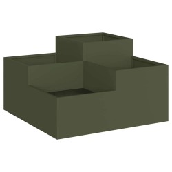 Cache-pot de jardin Vert olive 100 x 100 x 48 cm Acier 554060554060
