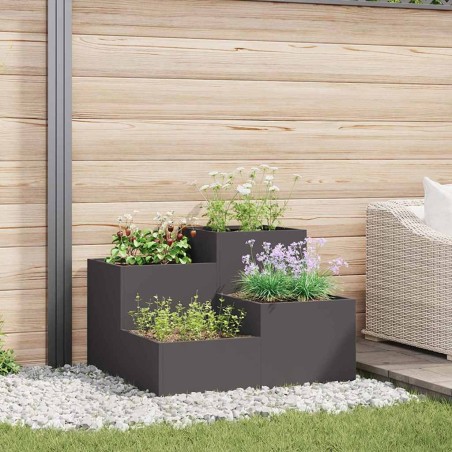 Cache-pot de jardin Noir 80 x 80 x 60 cm Acier 554061554061