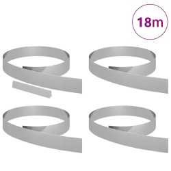 Bordure de Pelouse 4 pcs Argent 450 x 0,05 x 10 cm 554064554064