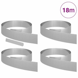 Bordure de Pelouse 4 pcs Argent 450 x 0,05 x 15 cm 554082554082