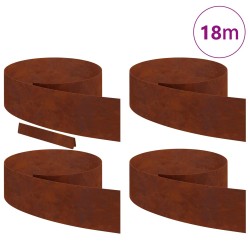 Bordure de Pelouse 4 pcs Rouillé 450 x 0,05 x 20 cm 554084554084