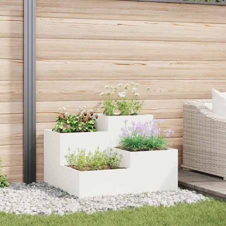 Cache-pot de jardin Blanc 80 x 80 x 60 cm Acier 554088554088