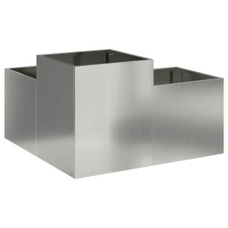 Cache-pot de jardin Argent 100 x 100 x 48 cm Acier galvanisé 554104554104