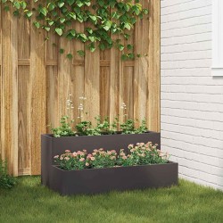 Cache-pot de jardin Noir 100 x 60 x 45 cm Acier laminé à froid 554119554119