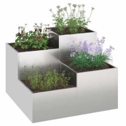 Cache-pot de jardin Argent 100 x 100 x 60 cm Acier inoxydable 554121554121