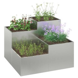 Cache-pot de jardin Argent 100 x 100 x 60 cm Acier galvanisé 554123554123
