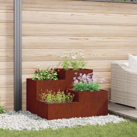 Cache-pot de jardin Rouillé 100 x 100 x 60 cm Acier patiné 554127554127