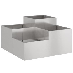 Cache-pot de jardin Argent 100 x 100 x 48 cm Acier inoxydable 554130554130
