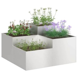 Cache-pot de jardin Argent 100 x 100 x 48 cm Acier inoxydable 554130554130