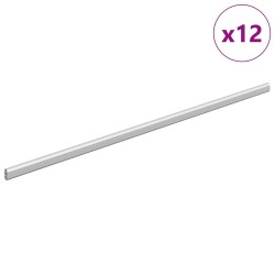 Tige de placard 12 pcs Argenté 864 x 15 x 29 mm 554150554150