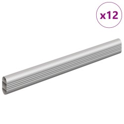 Tige de placard 12 pcs Argenté 264 x 15 x 29 mm 554153554153