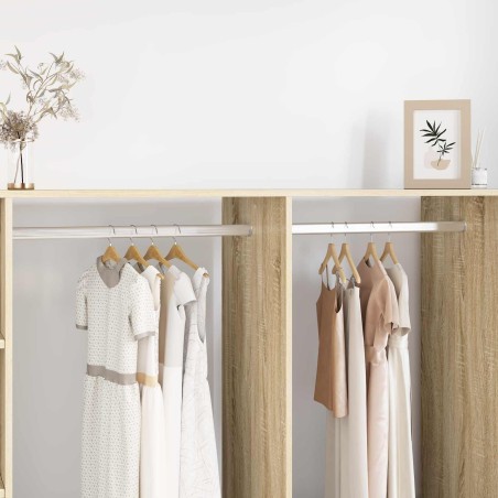 Tige de placard 2 pcs Argenté 964 x 15 x 29 mm 554161554161