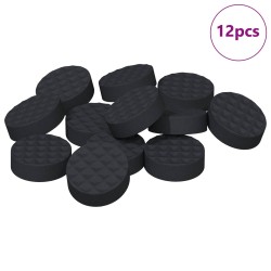 Tapis de pieds de meubles 12 pcs Noir Ø 14 x 4 mm EVA 554167554167