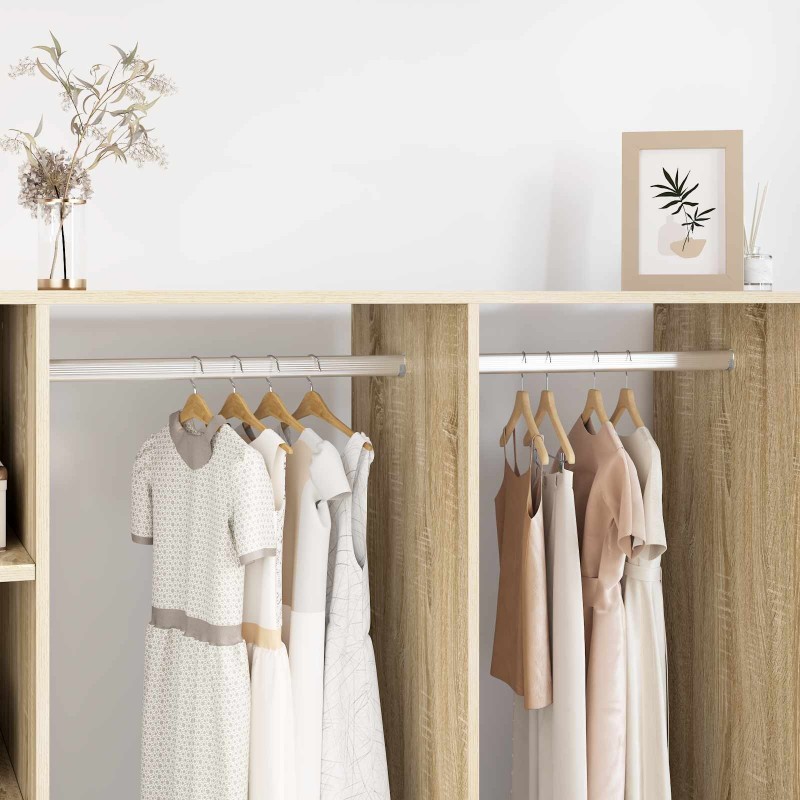 Tige de placard 2 pcs Argenté 764 x 15 x 29 mm 554172554172