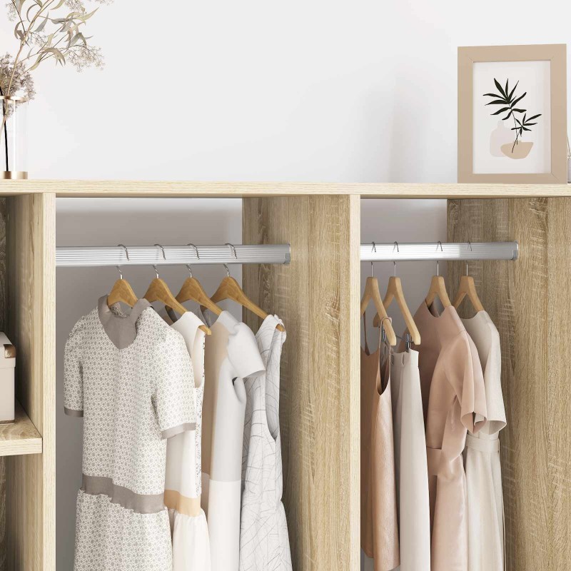 Tige de placard 2 pcs Argenté 464 x 15 x 29 mm 554175554175