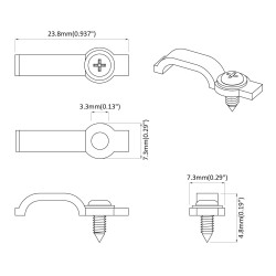 Clips de bande LED 12 pcs Transparent 23,8 x 7,3 x 4,3 mm 554181554181