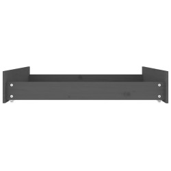  Tiroirs de lit 2 pcs Gris Bois de pin massif 